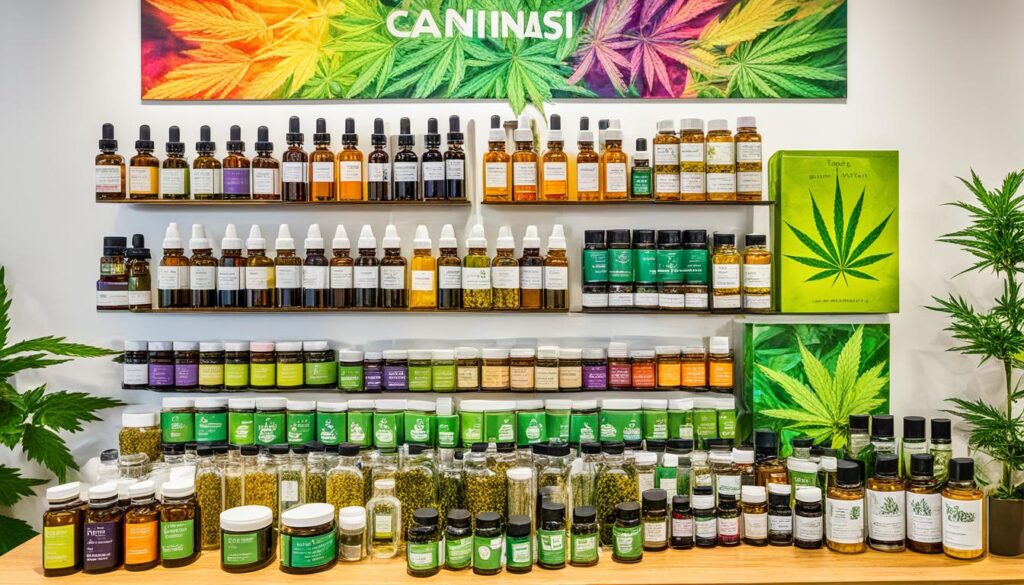 Variety of cannabis products in Spain